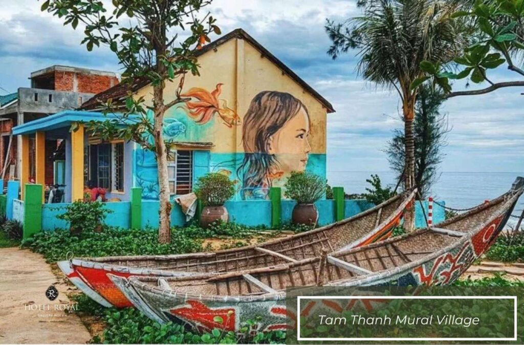 Tam Thanh Mural Village with murals hand-painted on walls
