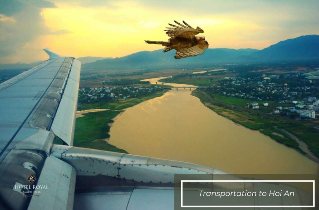 Airplane is a popular means of transportation when traveling to Hoi An
