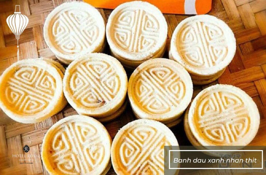 Banh dau xanh nhan thit is a traditional hometown gift in Hoi An, often enjoyed during holidays and Tet celebrations.