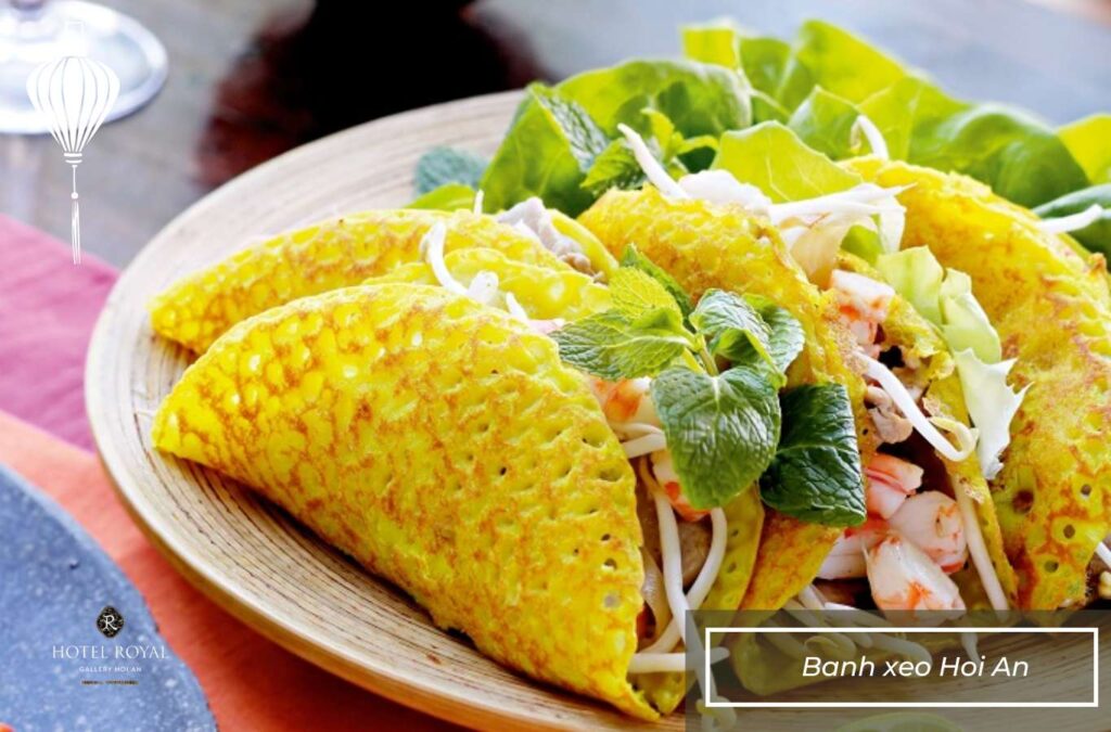 Banh xeo Hoi An has a crispy, golden crust made from rice flour mixed with coconut milk.