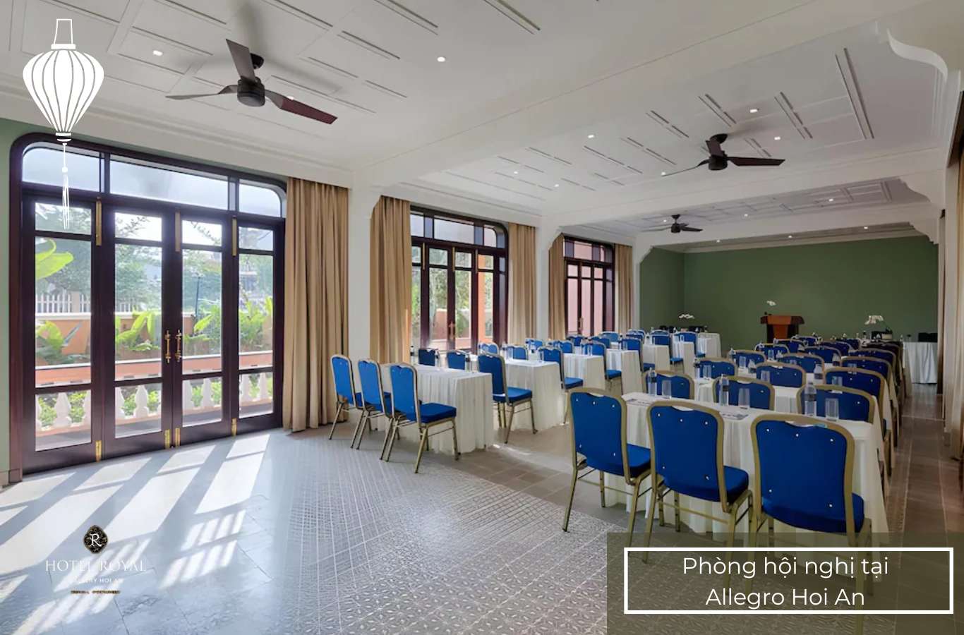 Phòng hội nghị của Allegro Hội An được trang bị đầy đủ trang thiết bị