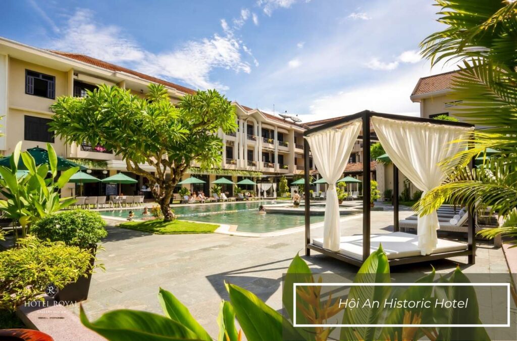 Hoi An Historic Hotel offers a peaceful green space in the heart of the ancient town.
