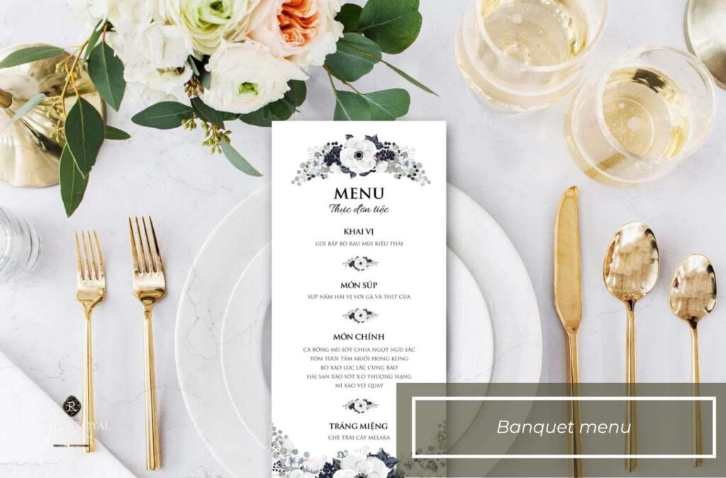 Banquet menus are designed for large-scale events