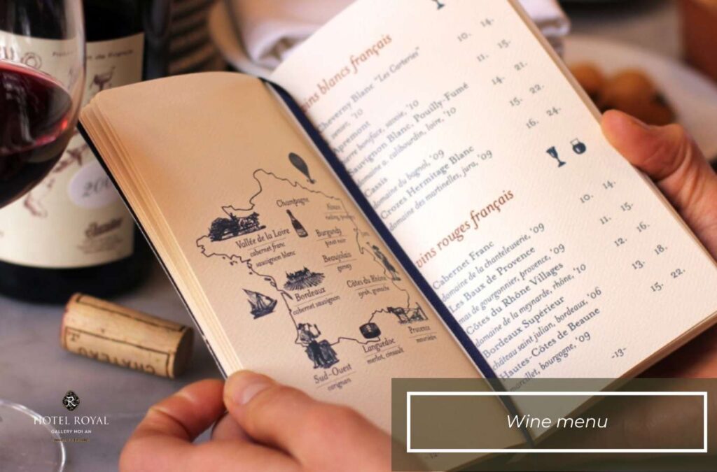 The wine menu is an essential part of upscale events