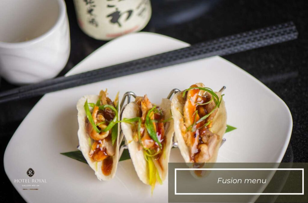 The Fusion menu is a creative combination of diverse culinary traditions
