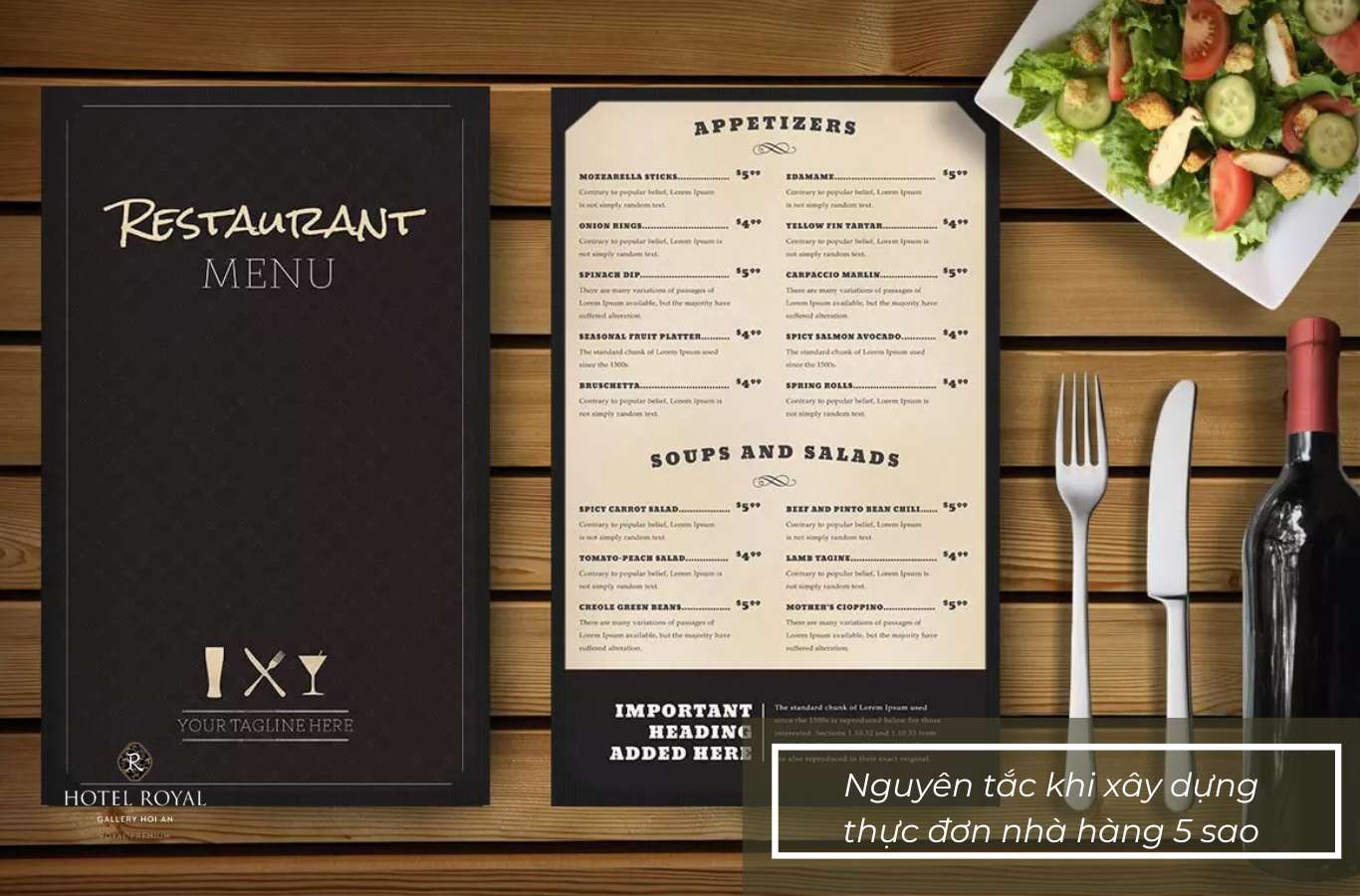 Những nguyên tắc khi xây dựng thực đơn nhà hàng 5 sao