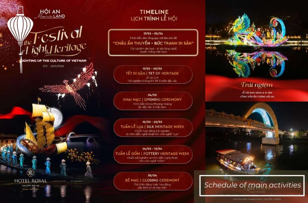 Schedule of main activities at the Hoi An Light Festival 
