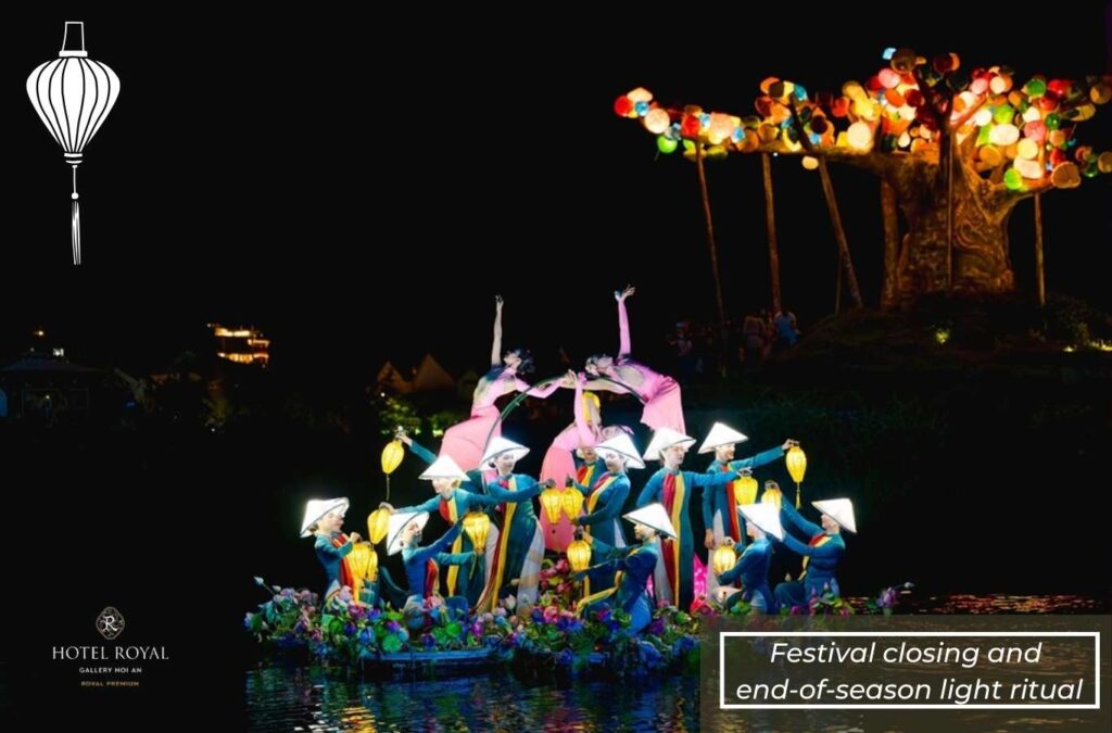 Enjoying the performances at the festival closing night and the end-of-season light ritual
